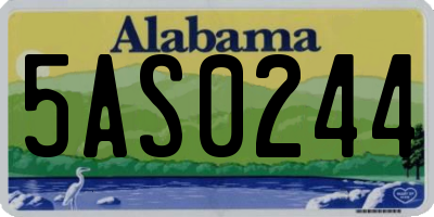 AL license plate 5AS0244