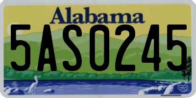 AL license plate 5AS0245