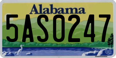 AL license plate 5AS0247