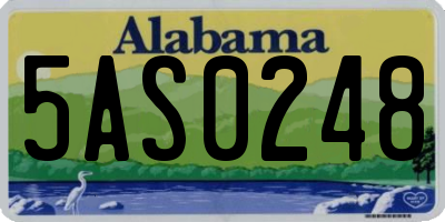 AL license plate 5AS0248