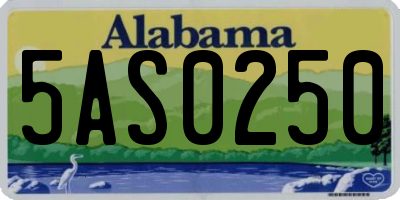 AL license plate 5AS0250