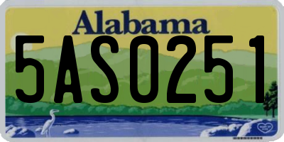 AL license plate 5AS0251