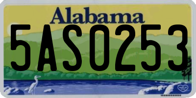 AL license plate 5AS0253