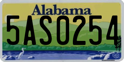 AL license plate 5AS0254
