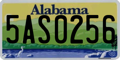 AL license plate 5AS0256
