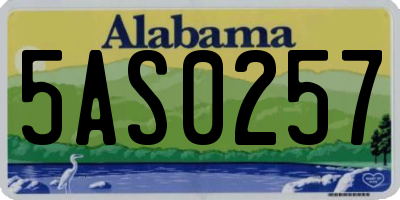 AL license plate 5AS0257