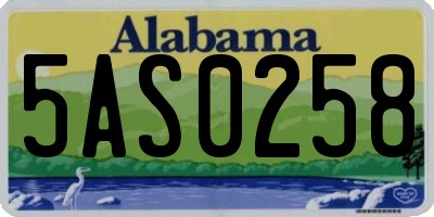 AL license plate 5AS0258