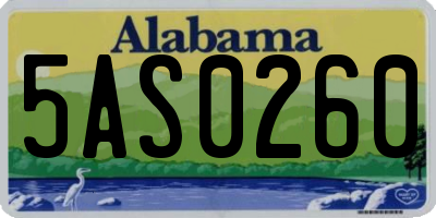 AL license plate 5AS0260