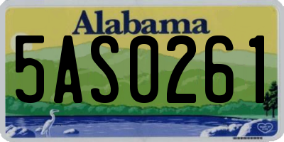 AL license plate 5AS0261