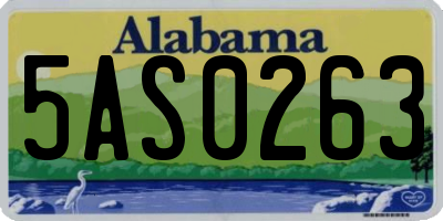 AL license plate 5AS0263