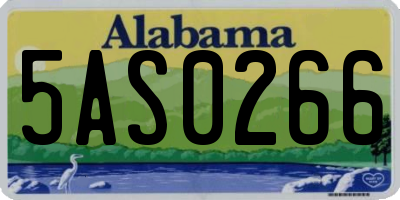 AL license plate 5AS0266