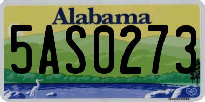 AL license plate 5AS0273
