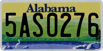 AL license plate 5AS0276