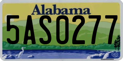 AL license plate 5AS0277