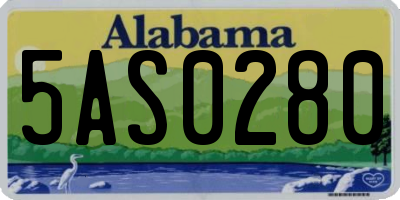 AL license plate 5AS0280