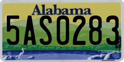 AL license plate 5AS0283