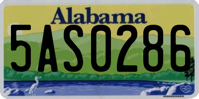 AL license plate 5AS0286