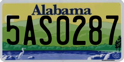 AL license plate 5AS0287