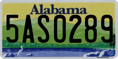 AL license plate 5AS0289