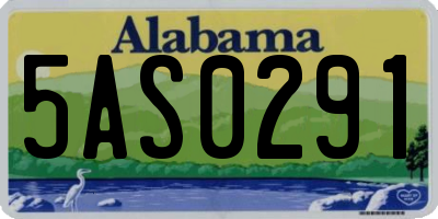 AL license plate 5AS0291