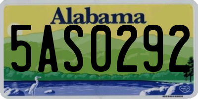 AL license plate 5AS0292