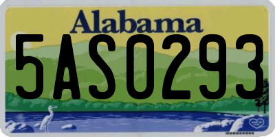 AL license plate 5AS0293