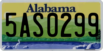 AL license plate 5AS0299