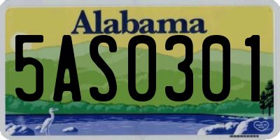 AL license plate 5AS0301