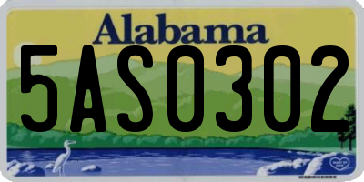 AL license plate 5AS0302