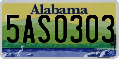AL license plate 5AS0303