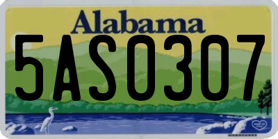 AL license plate 5AS0307