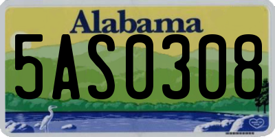 AL license plate 5AS0308
