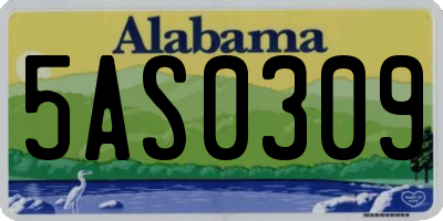 AL license plate 5AS0309