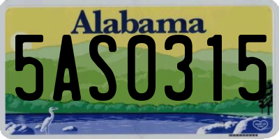 AL license plate 5AS0315