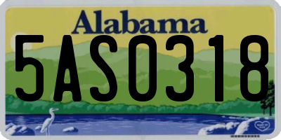 AL license plate 5AS0318