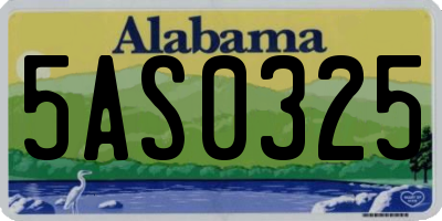 AL license plate 5AS0325