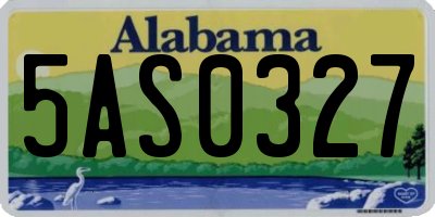 AL license plate 5AS0327
