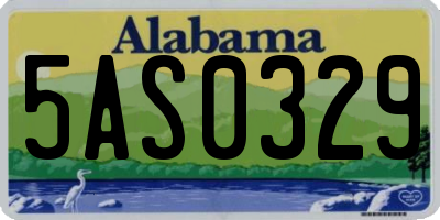 AL license plate 5AS0329