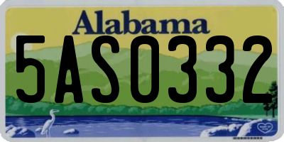 AL license plate 5AS0332