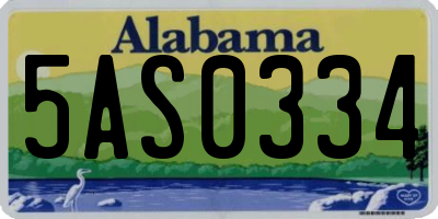 AL license plate 5AS0334