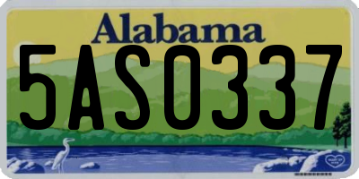 AL license plate 5AS0337