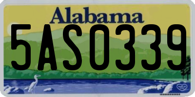 AL license plate 5AS0339