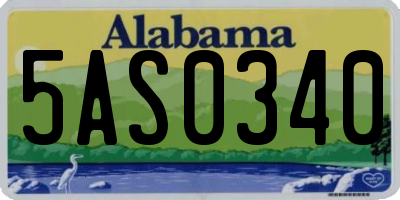 AL license plate 5AS0340
