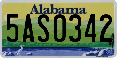 AL license plate 5AS0342