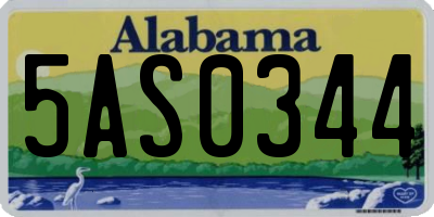 AL license plate 5AS0344