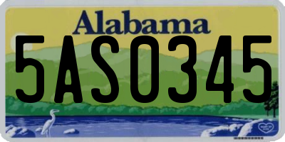 AL license plate 5AS0345