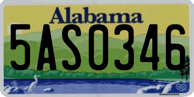 AL license plate 5AS0346