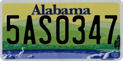 AL license plate 5AS0347