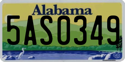 AL license plate 5AS0349