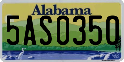 AL license plate 5AS0350